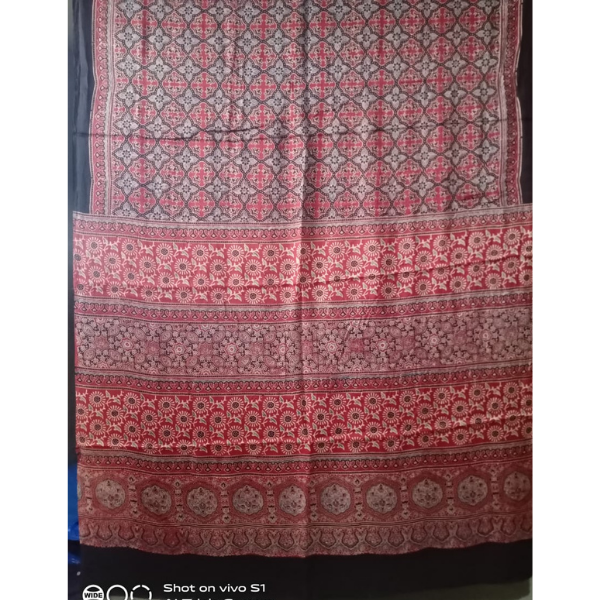 Ajrakh Block print Saree 